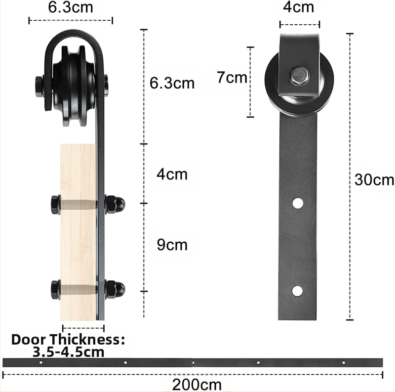 Xin Qirui комплект за плъзгащи се хамбарни врати, алуминиева сплав, повърхностна обработка песъкоструй, персонализирана обработка