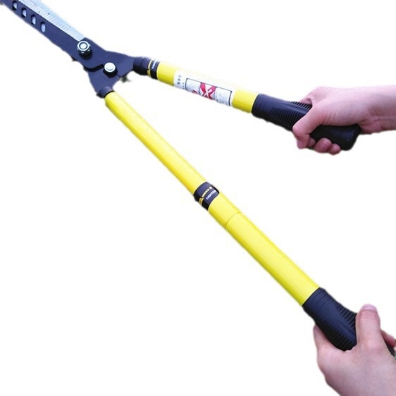 Телeскопични градински ножици за резитба с дръжка от стоманена тръба, 65Mn стомана; диаметър на резитбата 1–10 мм; тегло 1,2 кг; марка German help