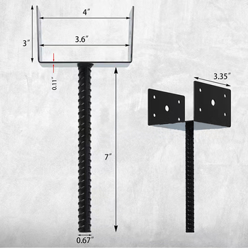 Kerítésoszlop konzol, szénacél, modell ylsal24626-1, Yonglishun — terasz-támasz, korlát és oszlopkeret