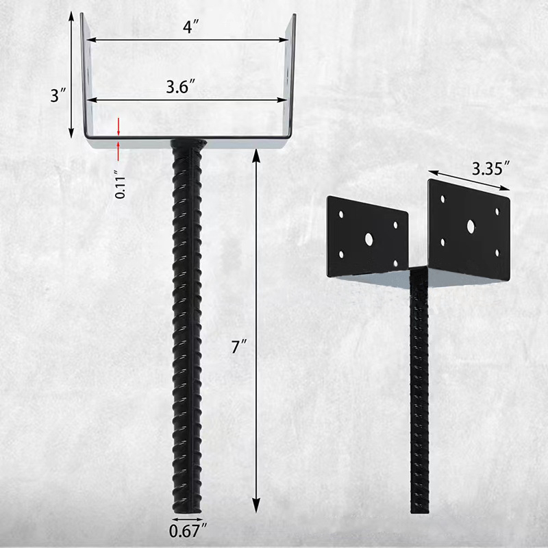 Kerítésoszlop konzol, szénacél, modell ylsal24626-1, Yonglishun — terasz-támasz, korlát és oszlopkeret