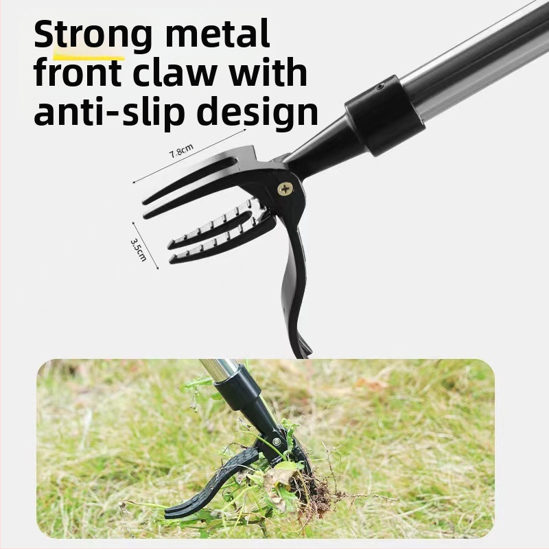 Двустранна ръчна мотика за плевели от неръждаема стомана – стоящ дизайн за премахване на корени