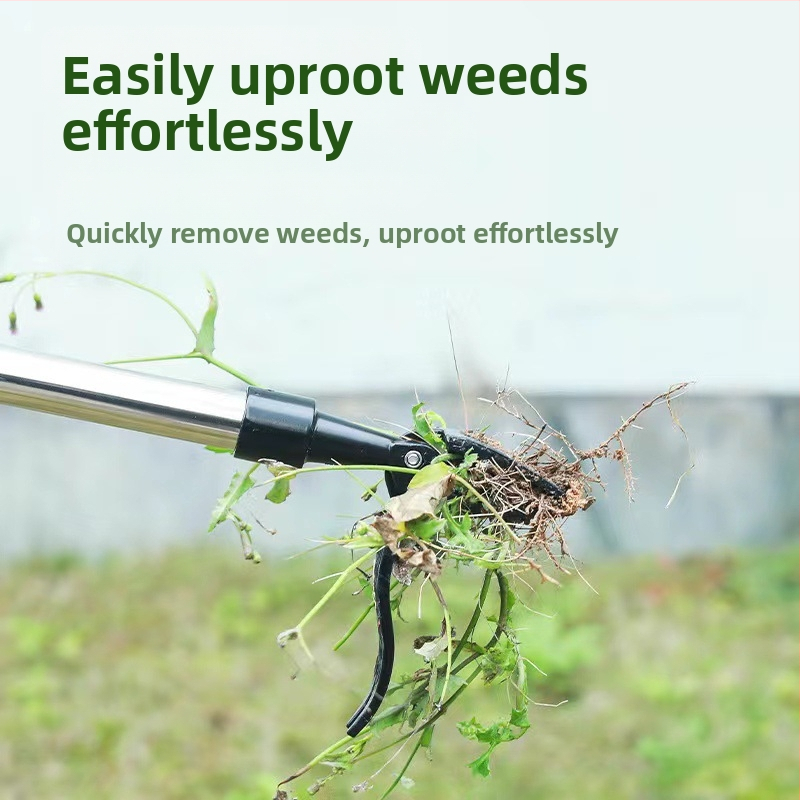 Двустранна ръчна мотика за плевели от неръждаема стомана – стоящ дизайн за премахване на корени