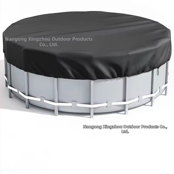 Κύκλικο εξωτερικό κάλυμμα πισίνας, ανθεκτικό στη σκόνη και αδιάβροχο, ύφασμα Oxford 210D, με εκτυπωμένο λογότυπο