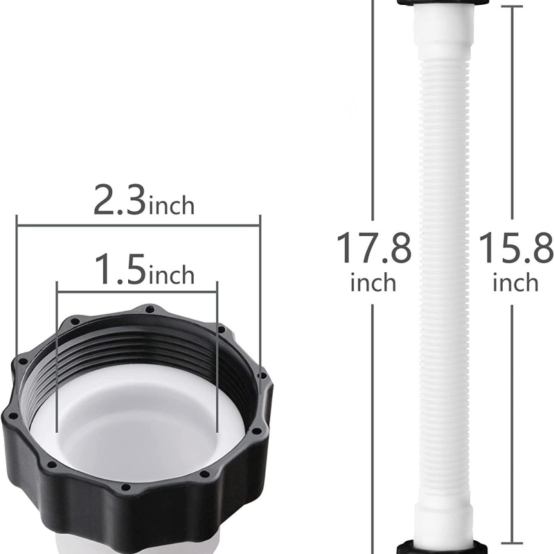 Baseino žarna su veržlėmis abiejose galose, PE plastiko konstrukcija (ZLP)