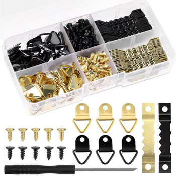 Fém fotókerethez tartozó akasztókészlet, háromszög alakú fűrészfogú kampók, vasból, Huiyi márka, modern minimalist stílus, környezetbarát bevonat