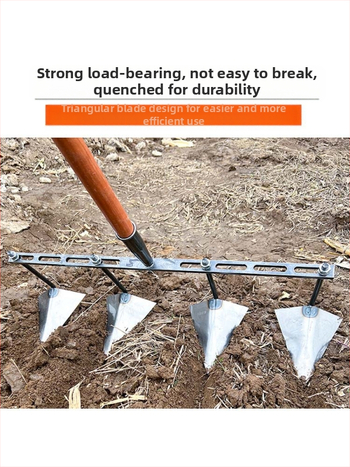 Nastaviteľná trojuholníková motyka pre tvorbu priekop; uvoľňovanie pôdy a kopanie