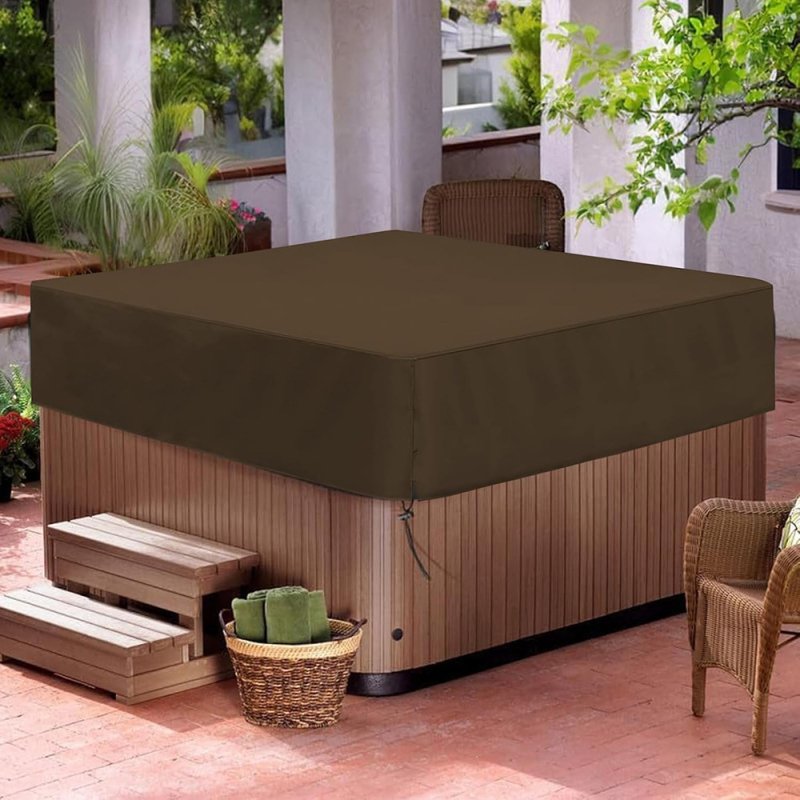 Κάλυμμα μπανιέρας για εξωτερική μασάζ — Oxford ύφασμα, προστασία από σκόνη και UV, επεκτάσιμο σχέδιο, επαναχρησιμοποιήσιμο