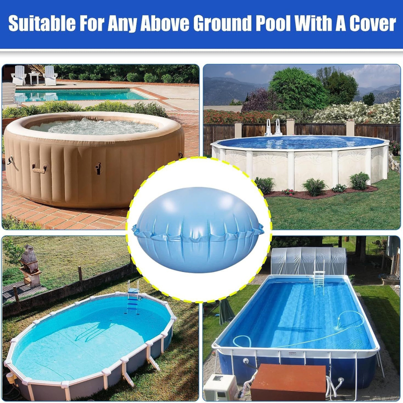 Išorinė žieminė baseino danga; pripučiamas baseino oro pagalvė; PVC medžiaga; apsauga nuo užšalimo ir šalčio