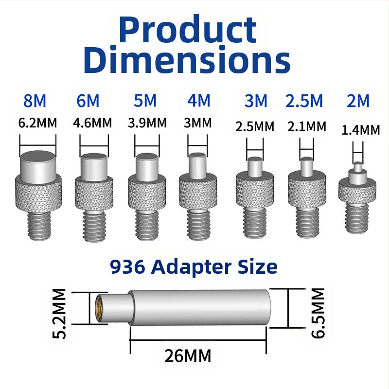 Осемчастен латунен комплект топлопроводни глави за пресоване на гайки, за вградени инструменти в 3D принтери