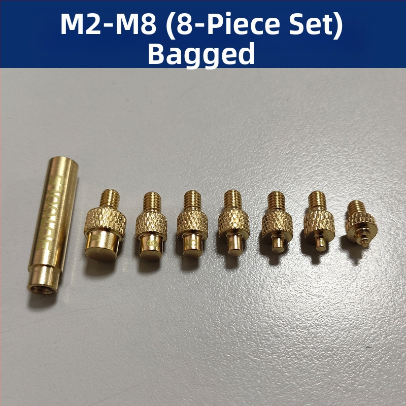 Осемчастен латунен комплект топлопроводни глави за пресоване на гайки, за вградени инструменти в 3D принтери