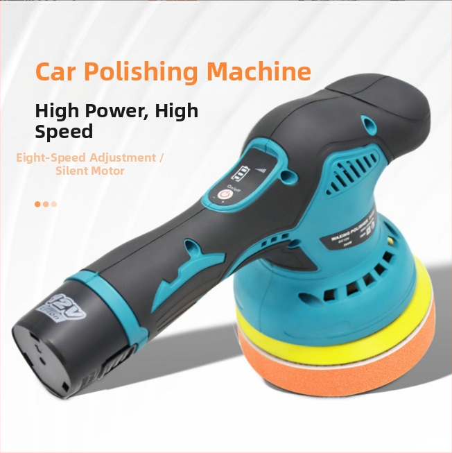 Belaidė automobilių poliravimo ir vaško dengimo mašina, rankinė su ličio baterija (12V, fiksuotas greitis, skirtas auto poliravimui ir vaško dengimui)