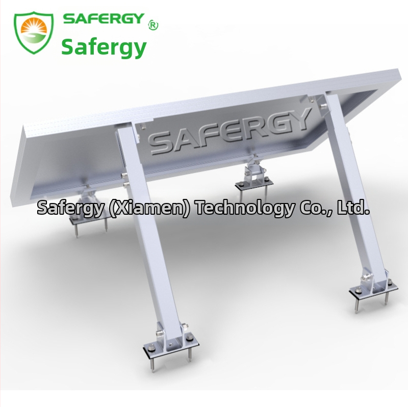 Регулируем монтажен държач за слънчеви панели за метален покрив с предни и задни крака; алуминиева сплав; наклон 15–30°; анодизиран; тегло 4 кг