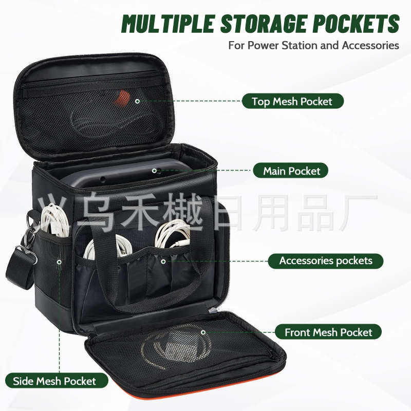 Torba za pohranu baterije – kubasta torba za putovanje za prijenosne napajanja stanice, Oxford platno, višestruka upotreba (Model: Battery storage bag)