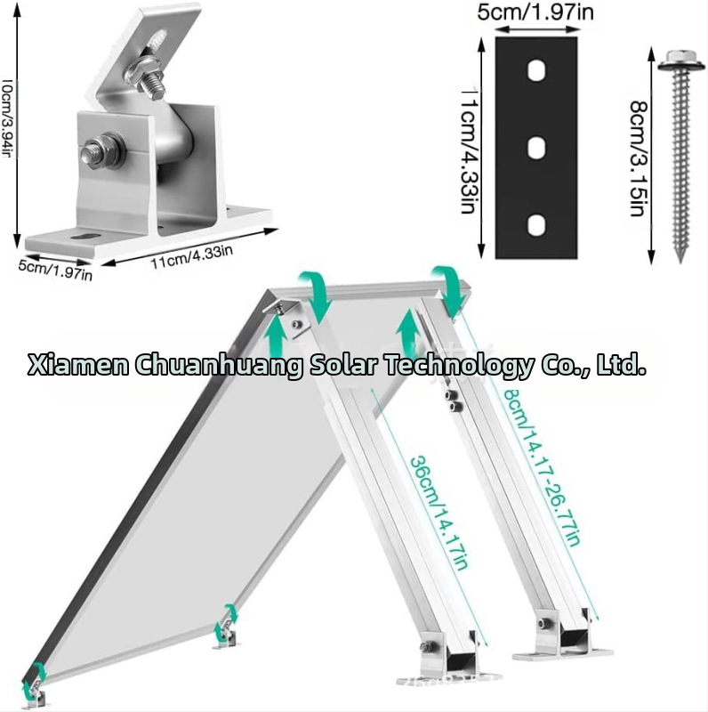 Kawakami Reguliuojami kojų laikikliai iš aliuminio lydinio saulės fotovoltinei sistemai – priekiniai ir galiniai laikikliai