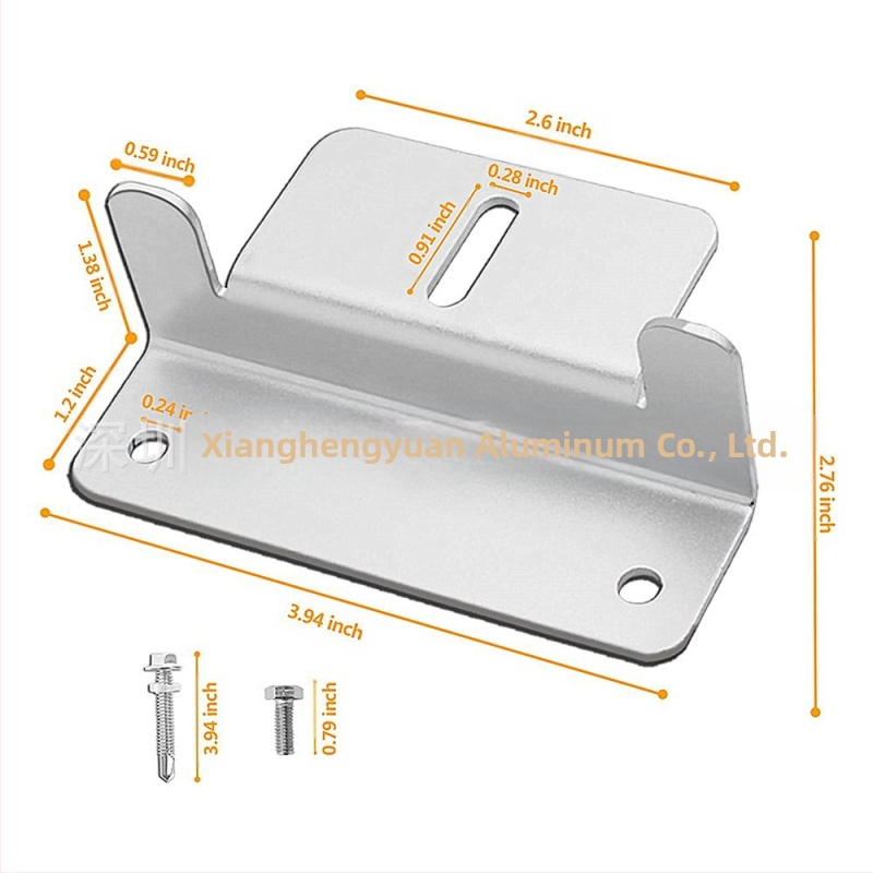 Z-образна монтажна скоба за слънчев монтаж на RV и яхти – алуминий и неръждаема стомана, тегло 0,25 кг
