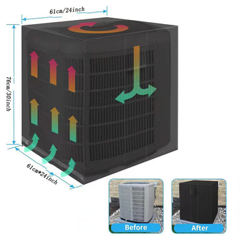 Εξωτερική τετράγωνη κάθετη κάλυψη κλιματιστικού, πολυεστέρας, αδιάβροχη, προστασία από τη σκόνη, UV προστασία, μοντέρνο μινιμαλιστικό στυλ
