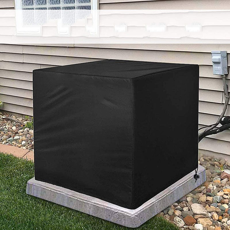 Εξωτερική τετράγωνη κάθετη κάλυψη κλιματιστικού, πολυεστέρας, αδιάβροχη, προστασία από τη σκόνη, UV προστασία, μοντέρνο μινιμαλιστικό στυλ