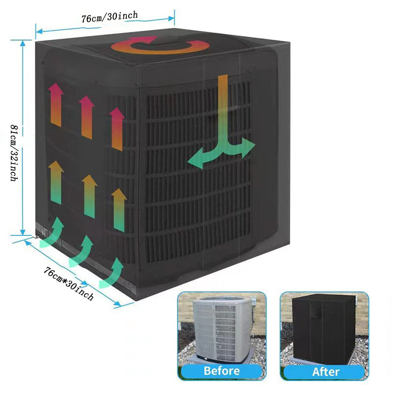 Εξωτερική τετράγωνη κάθετη κάλυψη κλιματιστικού, πολυεστέρας, αδιάβροχη, προστασία από τη σκόνη, UV προστασία, μοντέρνο μινιμαλιστικό στυλ