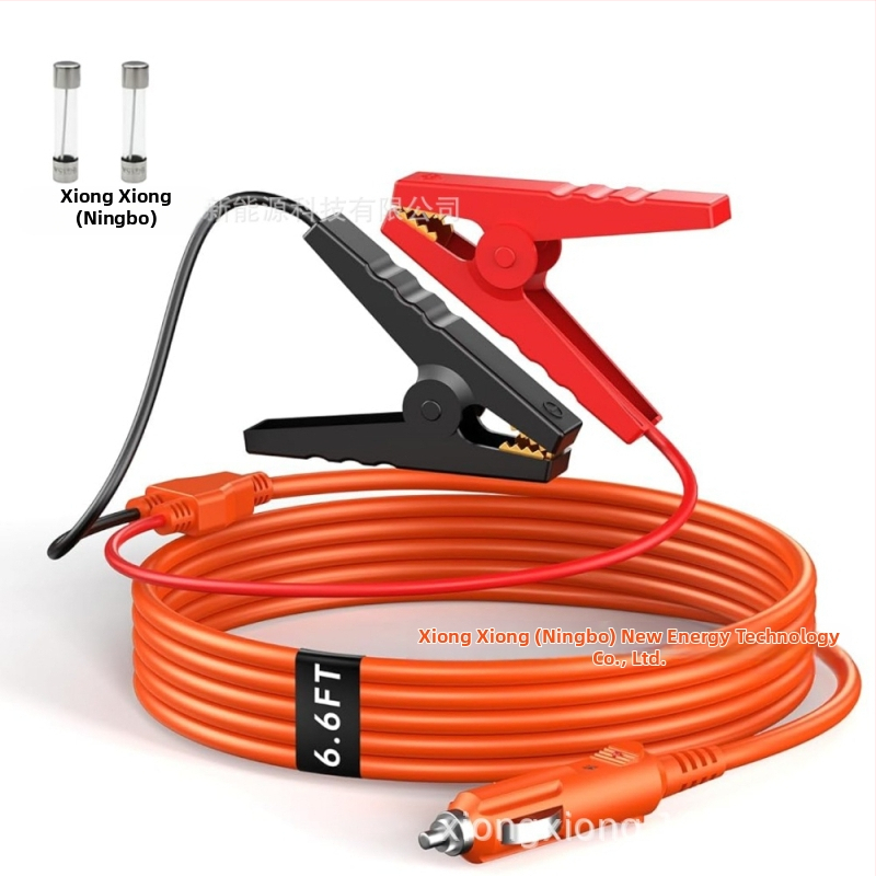 Автомобилен заряден кабел 14 AWG, щепсел за запалване към крокодилска клема за акумулатор, PVC корпус, Bear, захранващ кабел за зареждане на автомобили, мотоциклети, лодки, ремаркета, трактори и камиони