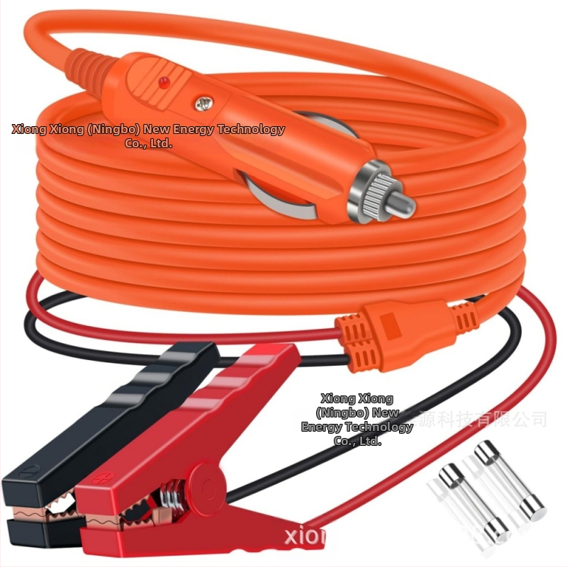 Bear 14 AWG Automobilių įkrovimo kabelis su cigarečių degiklio kištuku ir aligatoriaus klipu baterijai, PVC apvalkalas, Maitinimo kabelis įkrovimui transporto priemonėms: automobiliai, RV, motociklai, valtis, priekabos, traktoriai, sunkvežimiai
