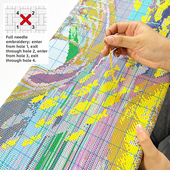 Кит за бродерия с кръст върху памучна тъкан с флорален мотив (цветя/трева/листа), 11CT.