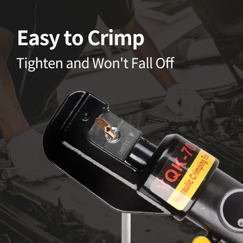 Aikool Хидравличен инструмент за обжимване, 10 тона, за батерийни кабели, ръчно управление, мотор с четка, под 36V