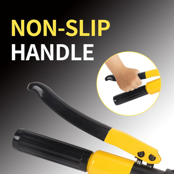 Aikool Хидравличен инструмент за обжимване, 10 тона, за батерийни кабели, ръчно управление, мотор с четка, под 36V