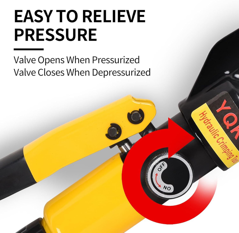 Aikool Хидравличен инструмент за обжимване, 10 тона, за батерийни кабели, ръчно управление, мотор с четка, под 36V