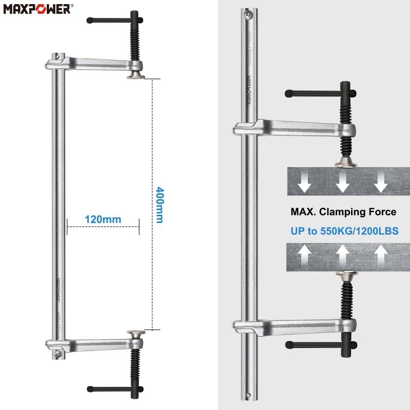 Многофункционална F-щипка от хром-ванадиева стомана, с механизъм на пръчката с двойна сила и тежък разширител