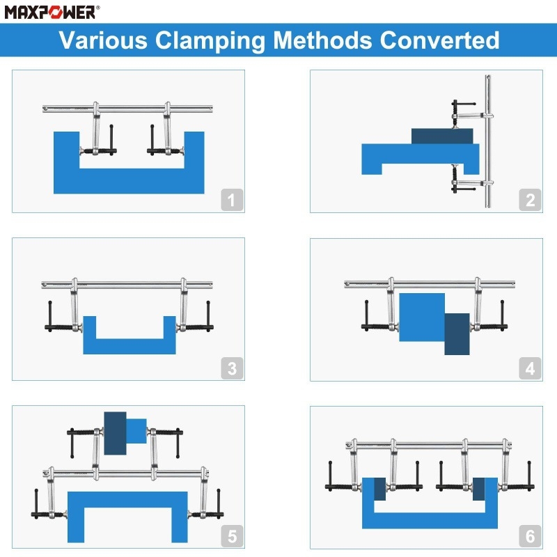 Многофункционална F-щипка от хром-ванадиева стомана, с механизъм на пръчката с двойна сила и тежък разширител