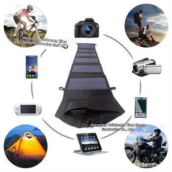 Преносим соларен панел 20W с USB зарядно 5V, размери 180×125×50 мм, фотоелектрическа клетка, FCC сертифиран