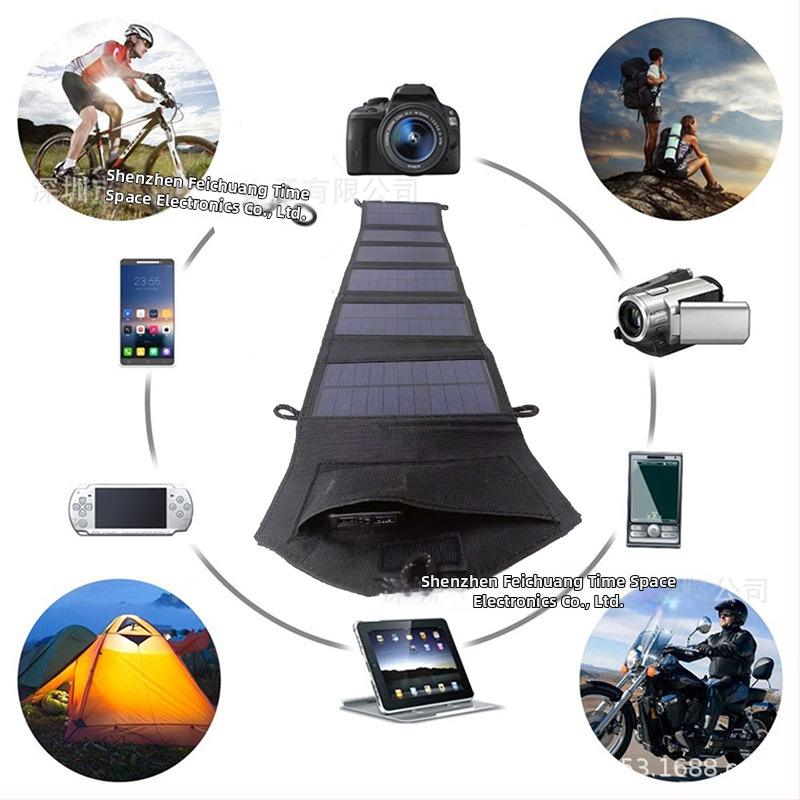 Преносим соларен панел 20W с USB зарядно 5V, размери 180×125×50 мм, фотоелектрическа клетка, FCC сертифиран