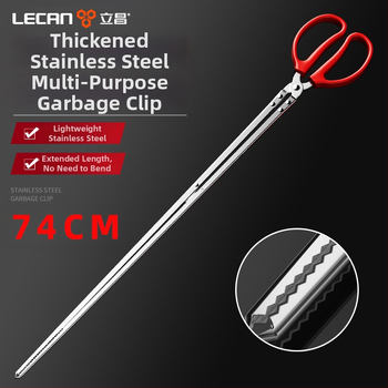 Ilgos nerūdijančio plieno žnyplės atliekų ir malkų paėmimui – neslystantis paviršius, tinkamas kaimo namų, sanitarinių darbuotojų ir pajūrio tvarkymui