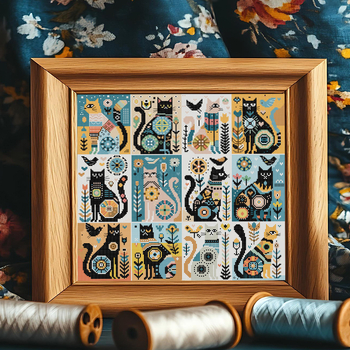 Комплект за кръстат бод – карикатурен/анимен мотив, 11CT платно, кръстат бод, за хол, спалня и кабинет