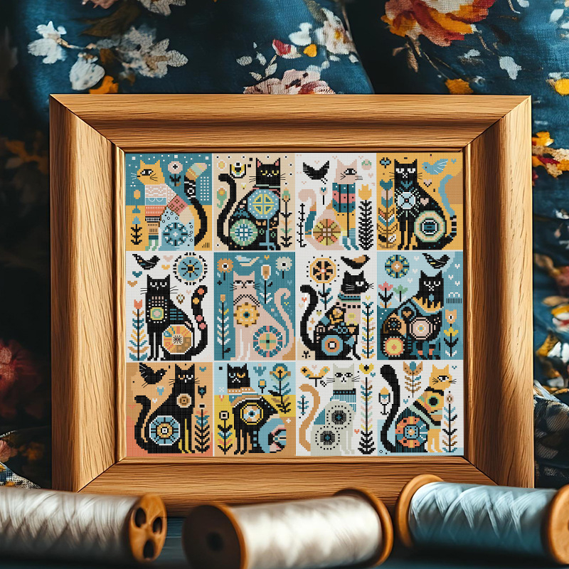 Комплект за кръстат бод – карикатурен/анимен мотив, 11CT платно, кръстат бод, за хол, спалня и кабинет