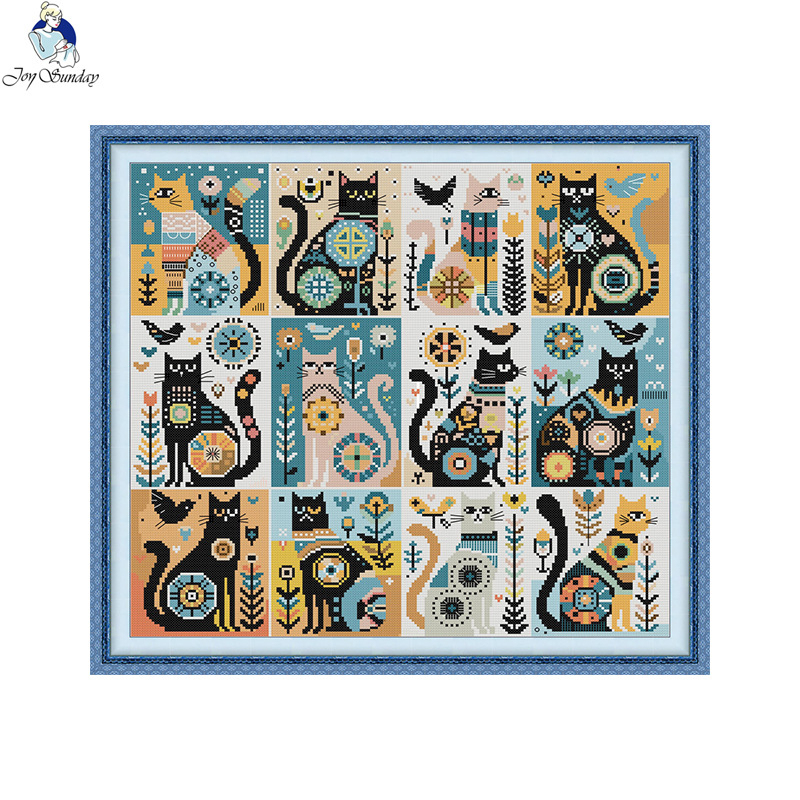 Комплект за кръстат бод – карикатурен/анимен мотив, 11CT платно, кръстат бод, за хол, спалня и кабинет