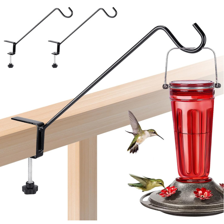 Terasos paukščių lesyklos kabliukas – reguliuojamas, tvirtas, su atjungiamu kabliu ir sriegine lazdele