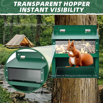 Κρεμαστό μεταλλικό τροφοδότης σκίουρου με καπάκι – ανθεκτικό σε υγρασία και βροχή