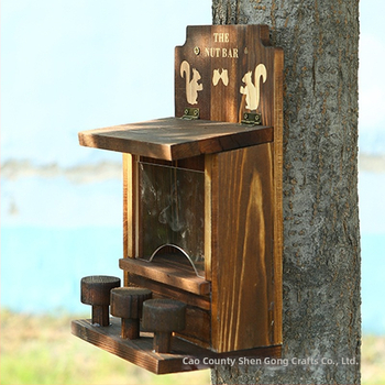 Дървен висящ хранилник за домашни любимци и птичи къщичка за хамстери, код на продукта 0528, марка Miraculous Work