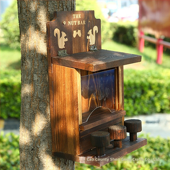 Дървен висящ хранилник за домашни любимци и птичи къщичка за хамстери, код на продукта 0528, марка Miraculous Work