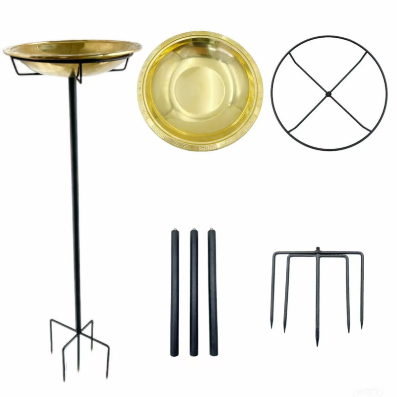 Fém madáretető és madárfürdő – geometriai forma, otthonra és kertbe, paraszti stílus