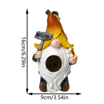 ΜΖ Διακοσμητικό από συνθετική ρητίνη – νάνος οικίσκος για πουλιά για εξωτερικό κήπο