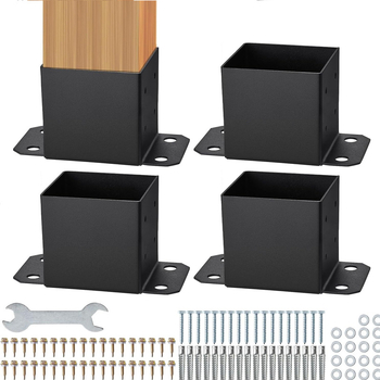 Дървена скоба за база на колона, тежкотоварна, модел Courtyard column base, марка Aiger