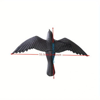 Пластмасова декорация за градина: летящ гарван със симулирани крила, PE материал, пасторален стил, Blow molding, персонализируемо закачане