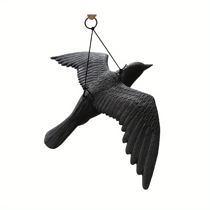 Пластмасова декорация за градина: летящ гарван със симулирани крила, PE материал, пасторален стил, Blow molding, персонализируемо закачане