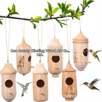 Δρύινο κρεμαστό σπιτάκι φωλιάς για πουλιά – χειροποίητο διακοσμητικό κρεμαστό, ποιμενικό στυλ, xdmy