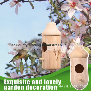 Δρύινο κρεμαστό σπιτάκι φωλιάς για πουλιά – χειροποίητο διακοσμητικό κρεμαστό, ποιμενικό στυλ, xdmy