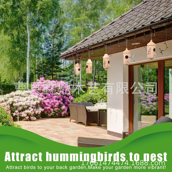 Δρύινο κρεμαστό σπιτάκι φωλιάς για πουλιά – χειροποίητο διακοσμητικό κρεμαστό, ποιμενικό στυλ, xdmy