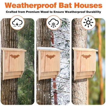 Εξωτερική κατοικία νυχτερίδων από πεύκο, μασίβ ξύλο, καταφύγιο