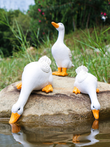 Διακοσμητική πάπια από ρητίνη για εξωτερικό υδάτινο στοιχείο κήπου, αγροτικό στυλ